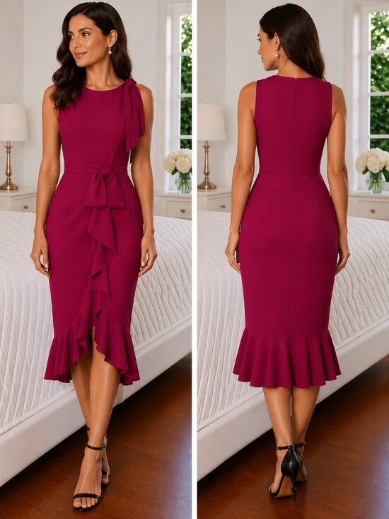 cinq a sept Dresses & Skirts - Cinq a Sept Maroon Dark Pink Nanon Tulip Midi Dress $450